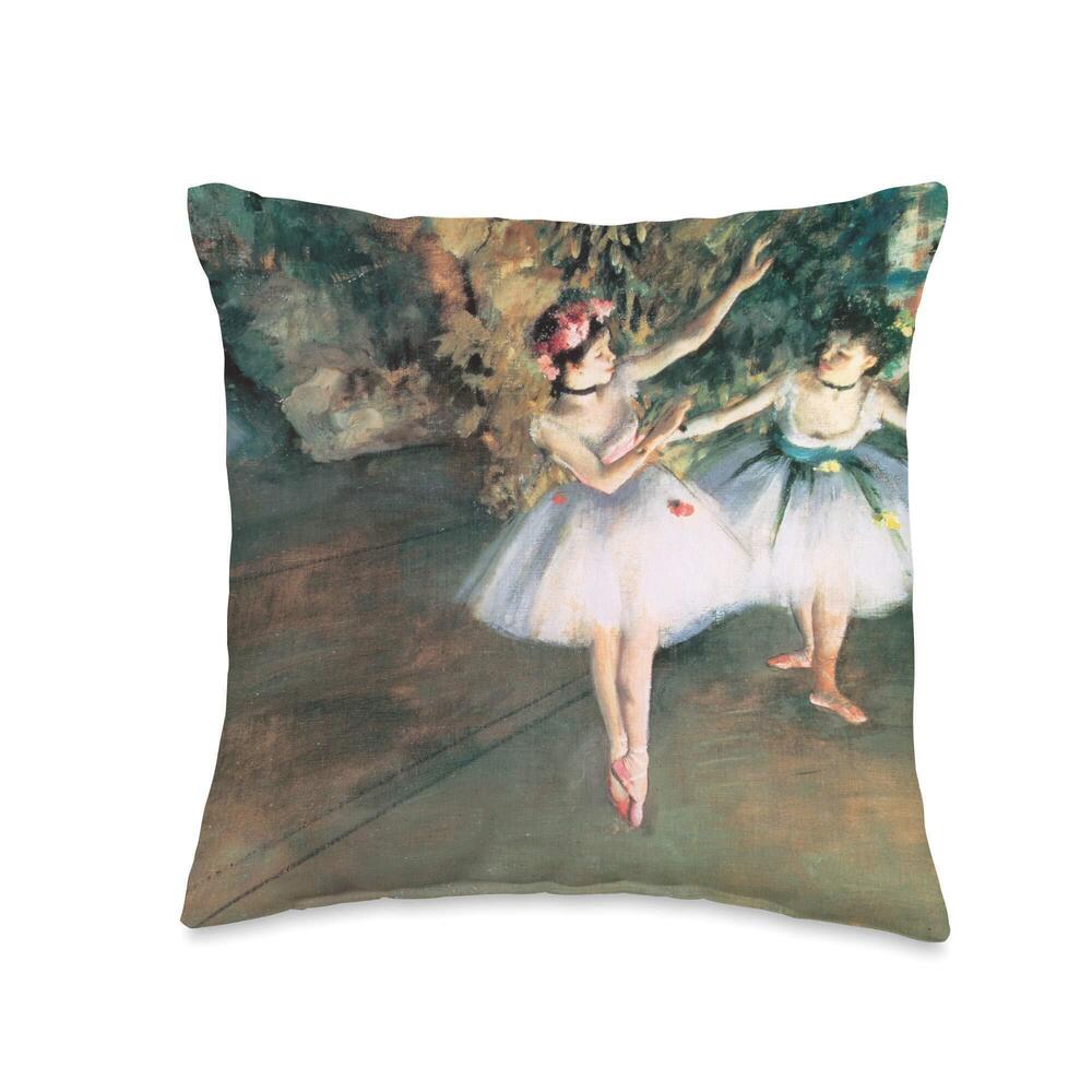 4968 Two Dancers on a Stage by Edgar Degas, Ballet Art Throw Pillow